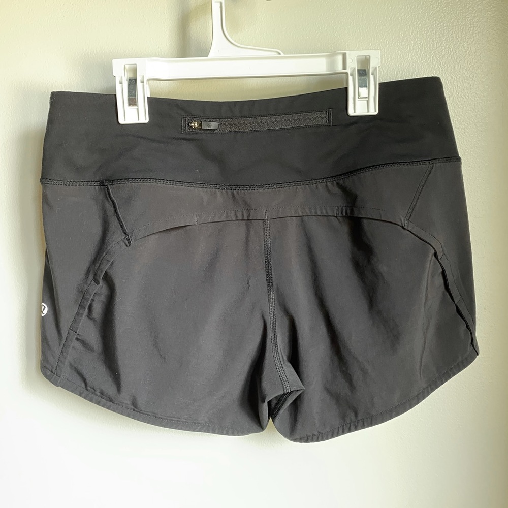 Lululemon Black Run Times Shorts Low Waisted 4” Inseam ( size 6 ) - Picture 2 of 7
